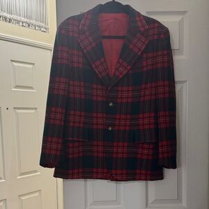 Made by mother  Red and Black Checkered men/women blazer